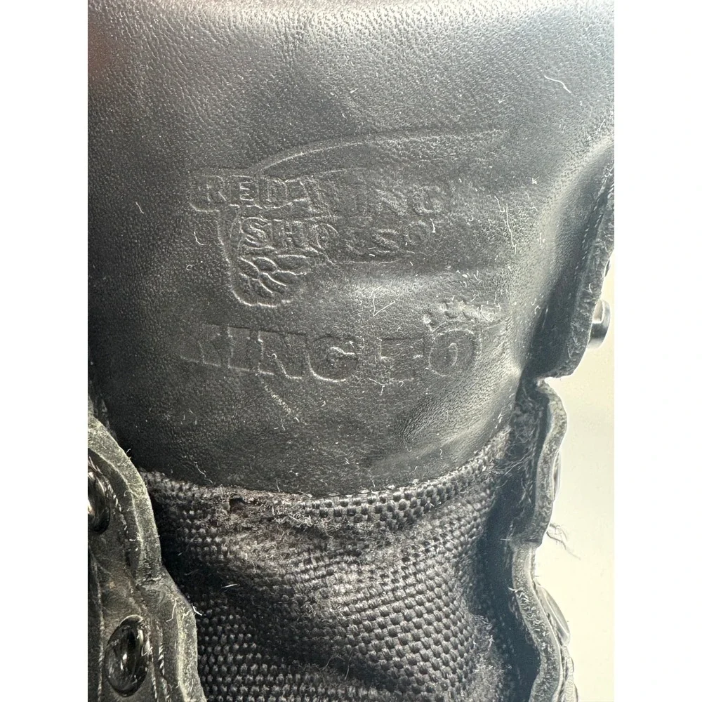 Red Wing King Toe Mens Black Leather Safety Toe Work Boots 2240 Size 8.5 Wide